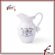 decal printed ceramic water pitcher